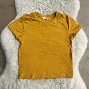 ARITZIA Wilfred Free Go To Ribbed T-shirt Cairo Gold Size M